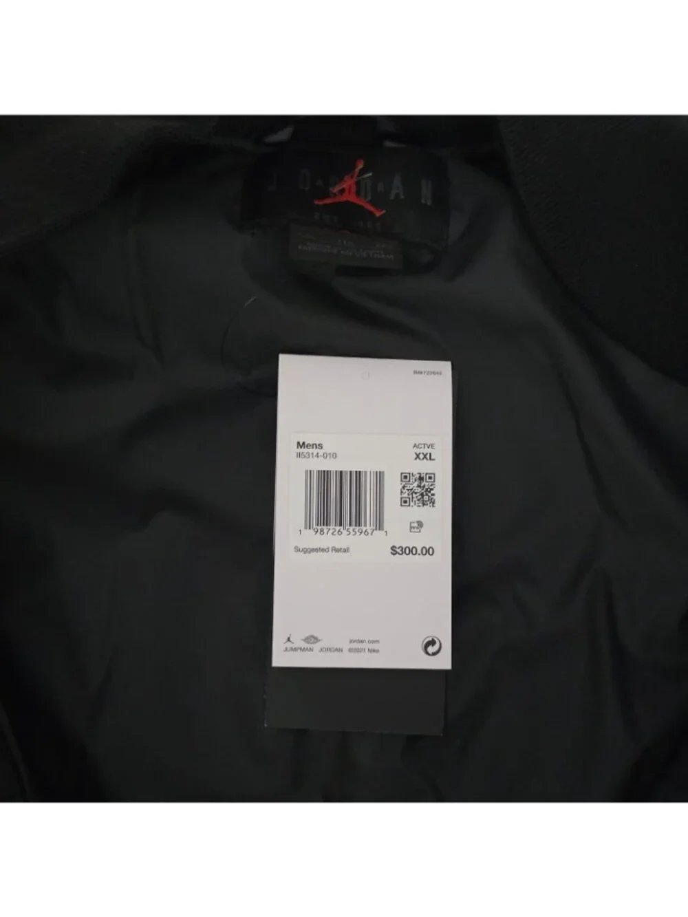 Jordan Bomber Jacket Full Zip Quilted Down Black  Men's Sz 2XL II5314 010 $300
